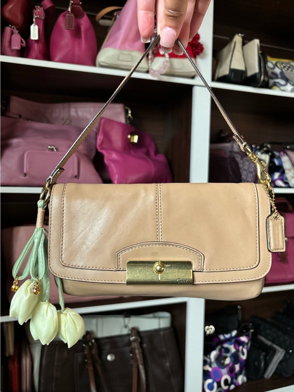 🤍🤎💛✨COACH Kristin Large Wristlet Mini Bag💛🤎🤍✨